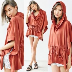 Urban Outfitters Scoop Neck Cowl Drawstring Poncho